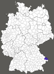 County of Freyung-Grafenau, in Bavaria, location of the county within Germany