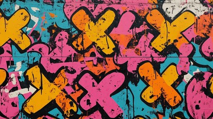 Obraz premium Vibrant Graffiti Wall Art with Colorful Abstract Shapes and Patterns