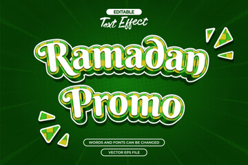 Ramadan promo editable text effect with green gradient background