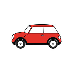 red car isolated on white