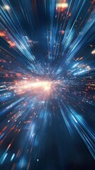 Obraz premium Explosive Burst of Light in Futuristic Cosmic Speed Technology Visual
