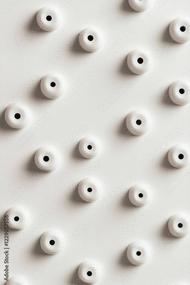 Poster a neat arrangement of white dots on a light-colored surface creates a visually appealing grid patter