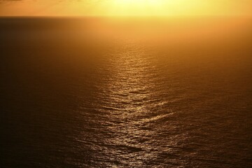 Red sunset over the sea, Atlantic, Tenerife, Canary Islands, Spain, Europe