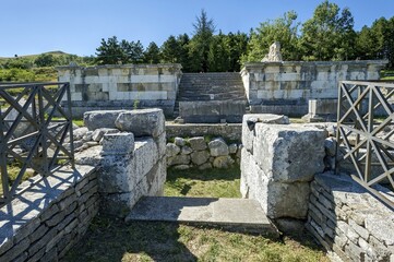 Ruin of Temple B, Tempio B, ancient Samnite place of worship, 2nd century BC, Monte Saraceno, Pietrabbondante, Molise, Italy, Europe