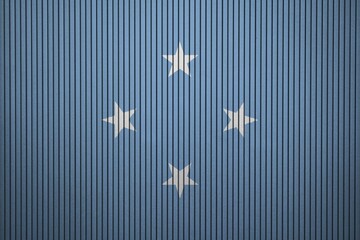 Micronesia Flag painted on the cracked grunge concrete wall