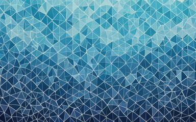 Fototapeta premium Ombre Blue Mosaic Patterned Background Illustration with Smooth Gradient Effects