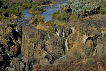 Epupa Falls, waterfalls of the Kunene River on the Namibian-Angolan border, Kunene Region, Namibia, Africa