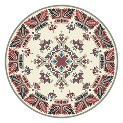 Traditional Bulgarian embroidery design element over white background
