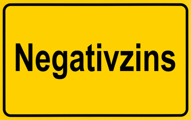 Symbol picture, place name sign, negative interest, penalty interest, Germany, Europe