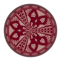 Tunisian embroidery inspired round design element, vector template against white background