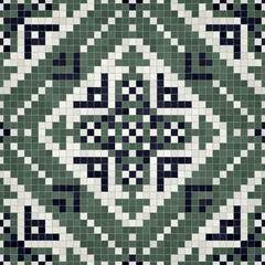 Mosaic tiles background, seamless vector pattern