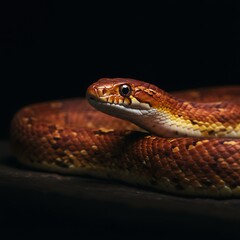 Fototapeta premium High fashion shot of corn snake looking at camera generative ai 
