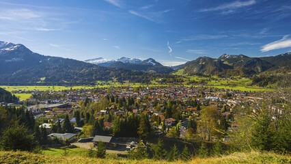 View of Oberstdorf, Allg&auml;u, Bavaria, Germany, Europe