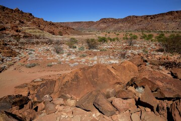 Rock engravings, Twyfelfontein, Unesco World Heritage Site, Kunene Region, Namibia, Africa
