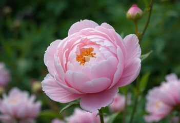 A macro photo of a pink peony with dew drops on its petals