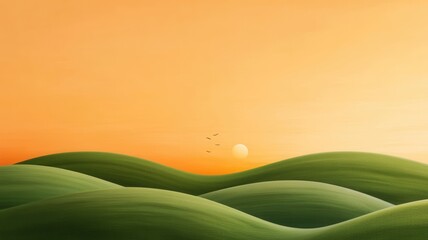 Obraz premium Breathtaking sunset over the horizon, painting the sky in vibrant hues of orange, pink, and purple.