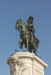 Statue of King José I, by Machado de Castro, Praça do Comércio, Lisbon, Portugal, Europe