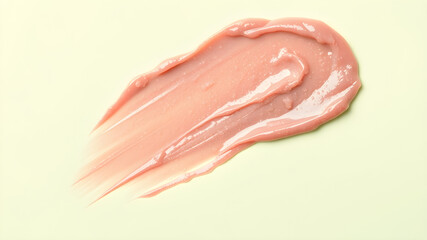 Smear of body scrub on light green background, top view. Space for text. Generative AI