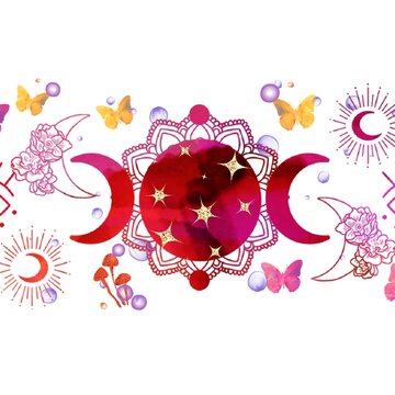abstract floral background with flowers. Ramadan, yoga, tarot , tattoo horizontally illustration.