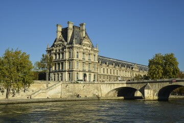 Obraz premium Hotel de Ville, town hall, river Seine, Paris, France, Europe