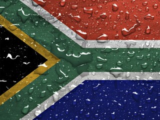 Flag of South Africa with rain drops © daniel0Z/imageBROKER