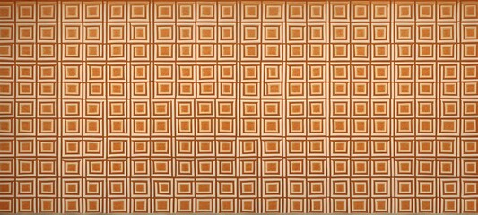 Abstract composition of an array of interlocking orange squares, AI generated