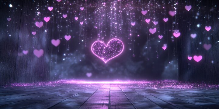 Heartfelt Dreamscape Enchanting Scene Glittering Heart Magic