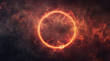 A glowing red electric ring emerges against a dark background, radiating energy and abstract visual intrigue that draws the eye