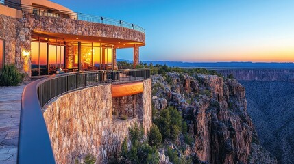 Luxurious Mountain Retreat Overlooking Scenic Valley at Sunset