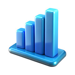 3D Bar Graph Icon for Analytics and Growth Representation