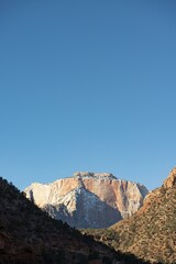 View through Zion Canyon to the Altar of Sacrifice, Zion National Park, Utah, USA, North America
