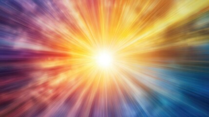 Obraz premium Vibrant and Colorful Abstract Background with Dynamic Light Rays Radiating from a Central Point, Perfect for Creative and Artistic Projects