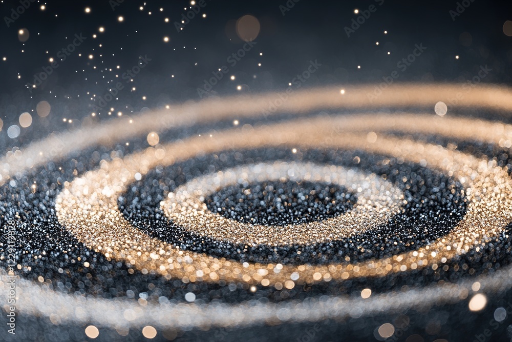 Poster a vibrant swirl of sequins forms an intricate pattern, showcasing a dance of light and texture. the 