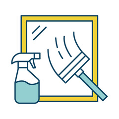 Window Cleaning – Spray Bottle and Cloth for Streak-Free Glass Cleaning, Ensuring Your Windows Are Clear, Shiny, and Sparkling Clean for a Fresh Look.  