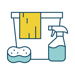 Deep Cleaning – Sponge and Cleaning Tools Representing Thorough, Detailed Sanitation to Achieve a Hygienic and Spotlessly Clean Home or Office.  