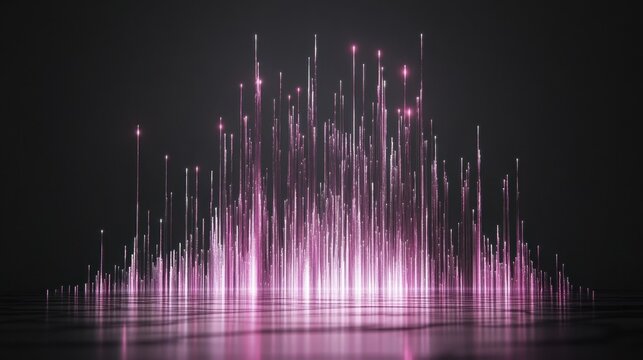 A glowing scatter plot with futuristic designs on a minimal background.