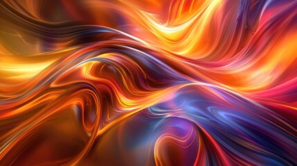 Fototapeta premium Abstract Flowing Hues: A Symphony of Warm and Cool Colors