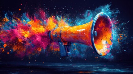 Dynamic creative expression studio digital colorful environment close-up sound