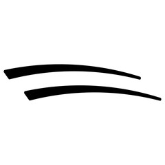 Two curved parallel underline lines, calligraphy equals sign