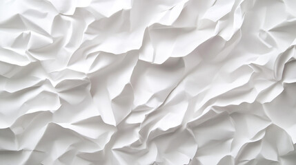 White Crumpled Paper Texture Background, Wet crumpled white paper texture, showcasing a wrinkled 