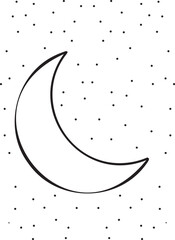 monochrome black and white crescent moon DNR Style 1