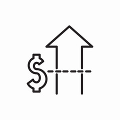 Financial growth arrow trend icon vector sign