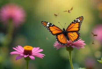 A close-up of a butterfly sitting on a flower with a bright orange and black pattern