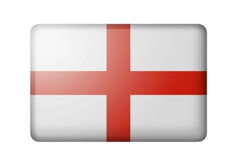 Obraz premium The England flag. Rectangular matte icon. Isolated on white background