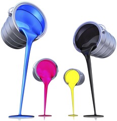 3D rendering of a cmyk concept