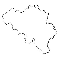 Outline Map of Belgium, European Country outline border