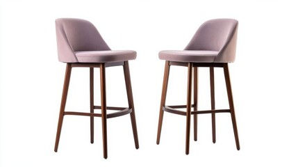 Fototapeta premium Contemporary bar stools with ergonomic curved seats