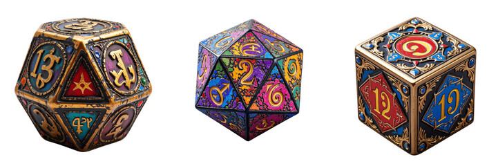 Intricately Designed Polyhedral Dice Showcase