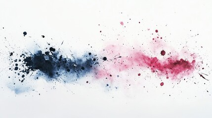 Fototapeta premium Colorful Ink Splash in Blue and Red on White Background