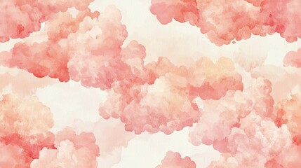 Fototapeta premium Soft Pink Watercolor Clouds Background for Creative Projects